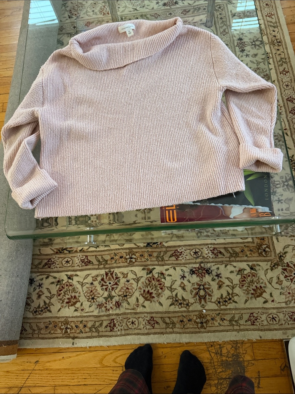 Treasure & Bond Blush Funnel Neck Sweater